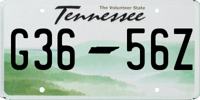 TN license plate G3656Z