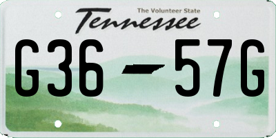 TN license plate G3657G