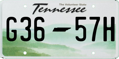 TN license plate G3657H