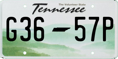 TN license plate G3657P