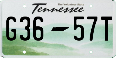 TN license plate G3657T