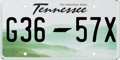 TN license plate G3657X