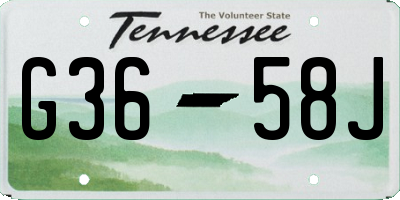 TN license plate G3658J