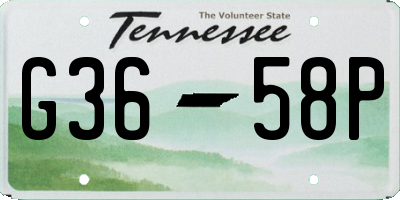 TN license plate G3658P