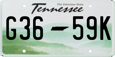 TN license plate G3659K