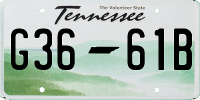 TN license plate G3661B