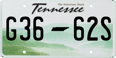 TN license plate G3662S