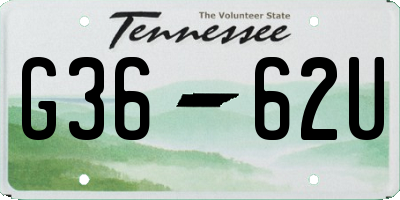 TN license plate G3662U