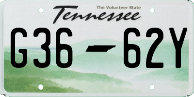 TN license plate G3662Y
