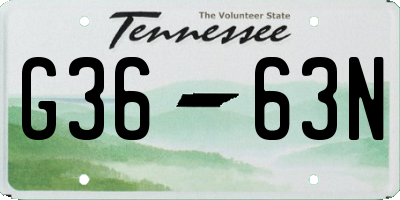 TN license plate G3663N