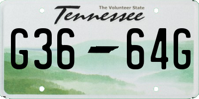 TN license plate G3664G