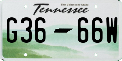 TN license plate G3666W