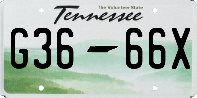 TN license plate G3666X