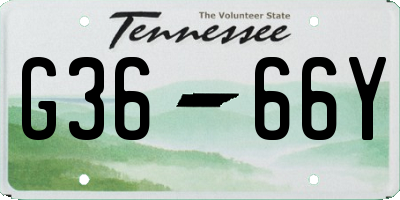 TN license plate G3666Y