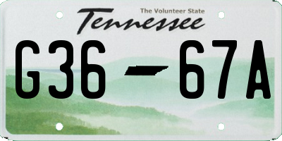 TN license plate G3667A