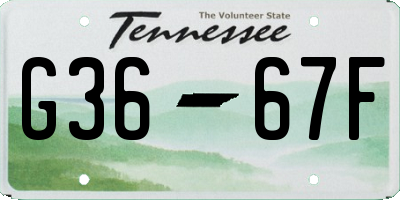 TN license plate G3667F