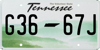 TN license plate G3667J
