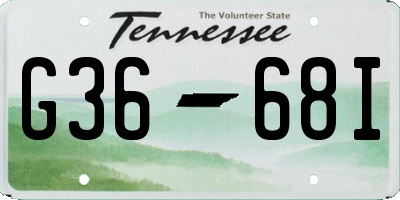 TN license plate G3668I