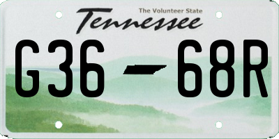 TN license plate G3668R