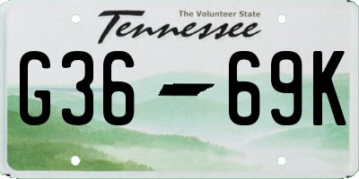 TN license plate G3669K