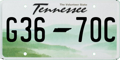 TN license plate G3670C
