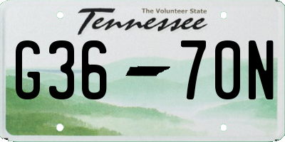 TN license plate G3670N
