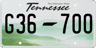 TN license plate G3670O