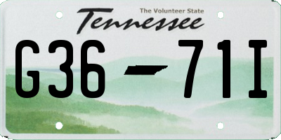 TN license plate G3671I