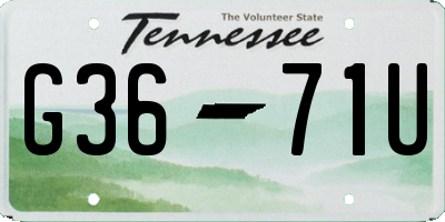 TN license plate G3671U