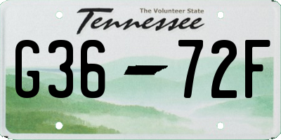 TN license plate G3672F