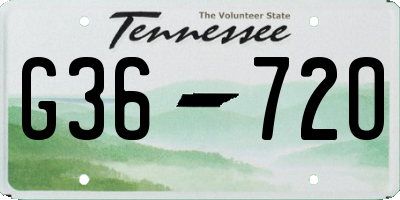 TN license plate G3672O
