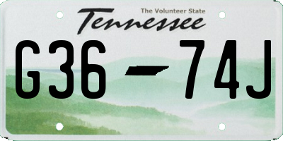 TN license plate G3674J