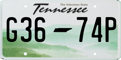 TN license plate G3674P