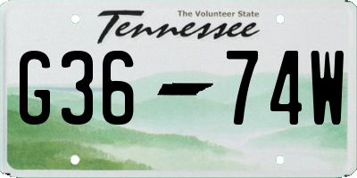 TN license plate G3674W