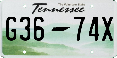 TN license plate G3674X