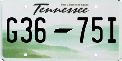TN license plate G3675I