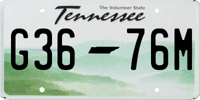 TN license plate G3676M