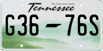 TN license plate G3676S