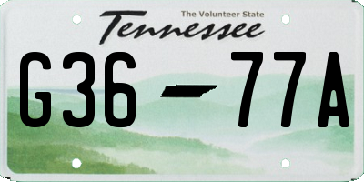 TN license plate G3677A
