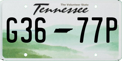 TN license plate G3677P