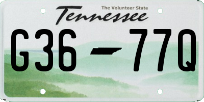 TN license plate G3677Q