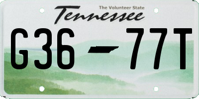 TN license plate G3677T