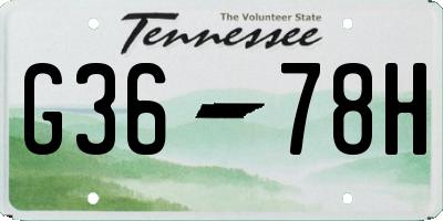 TN license plate G3678H