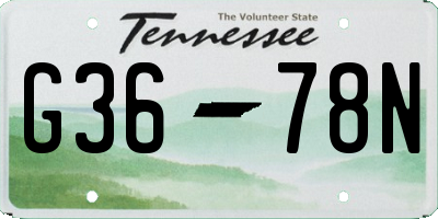 TN license plate G3678N