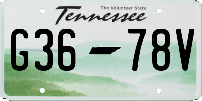 TN license plate G3678V