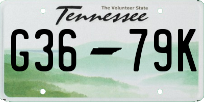 TN license plate G3679K