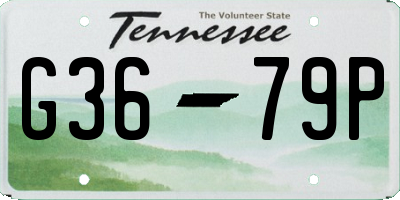 TN license plate G3679P