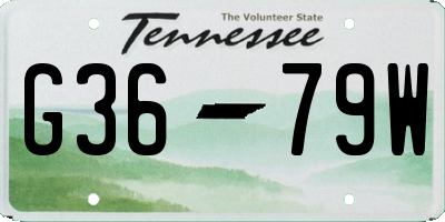 TN license plate G3679W