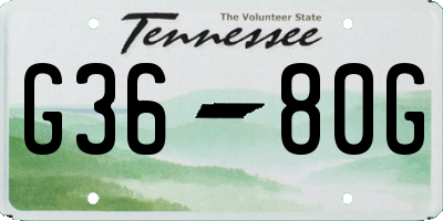 TN license plate G3680G