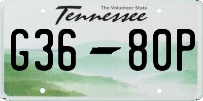TN license plate G3680P